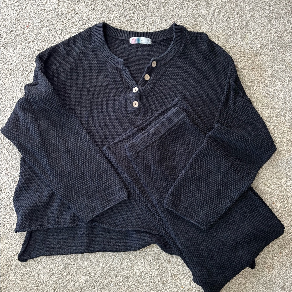 Free People Hailey Sweater Set in Black